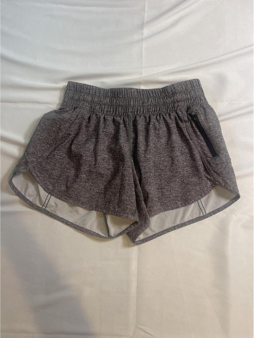 Women’s Size 6 Lululemon Grey Tracker Low Rise Line Shorts 4”